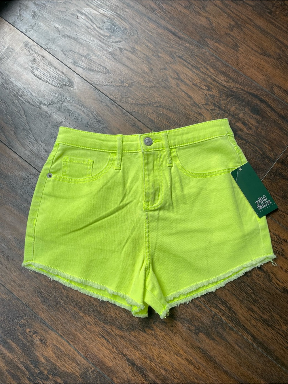 wild fable Neon Yellow High-Rise Jean Shorts